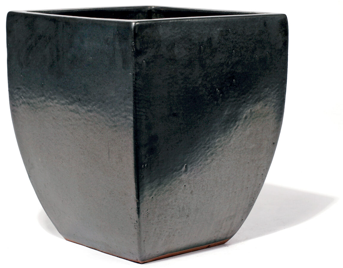 Vaso Grpahit divu kantainas formas keramikas puķu podu komplekts - izmērs M D38x38H45 