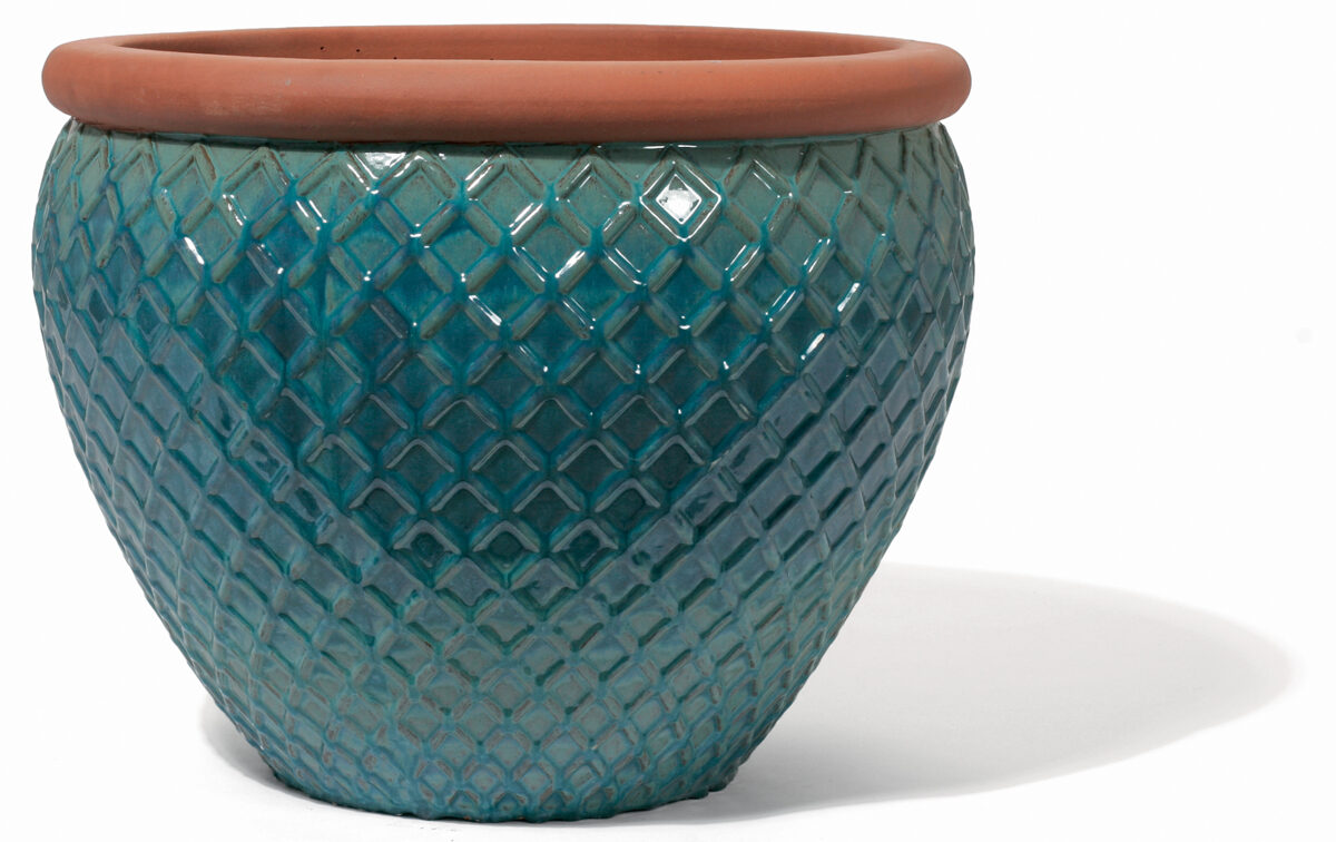 Provence glazed apaļš keramikas puķu pods - izmērs S D38H30