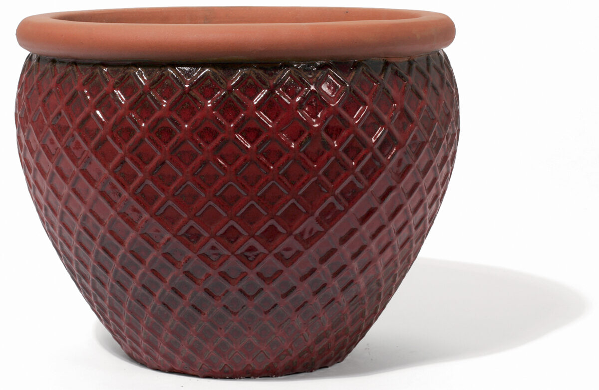 Provence glazed apaļš keramikas puķu pods - izmērs M D48H38
