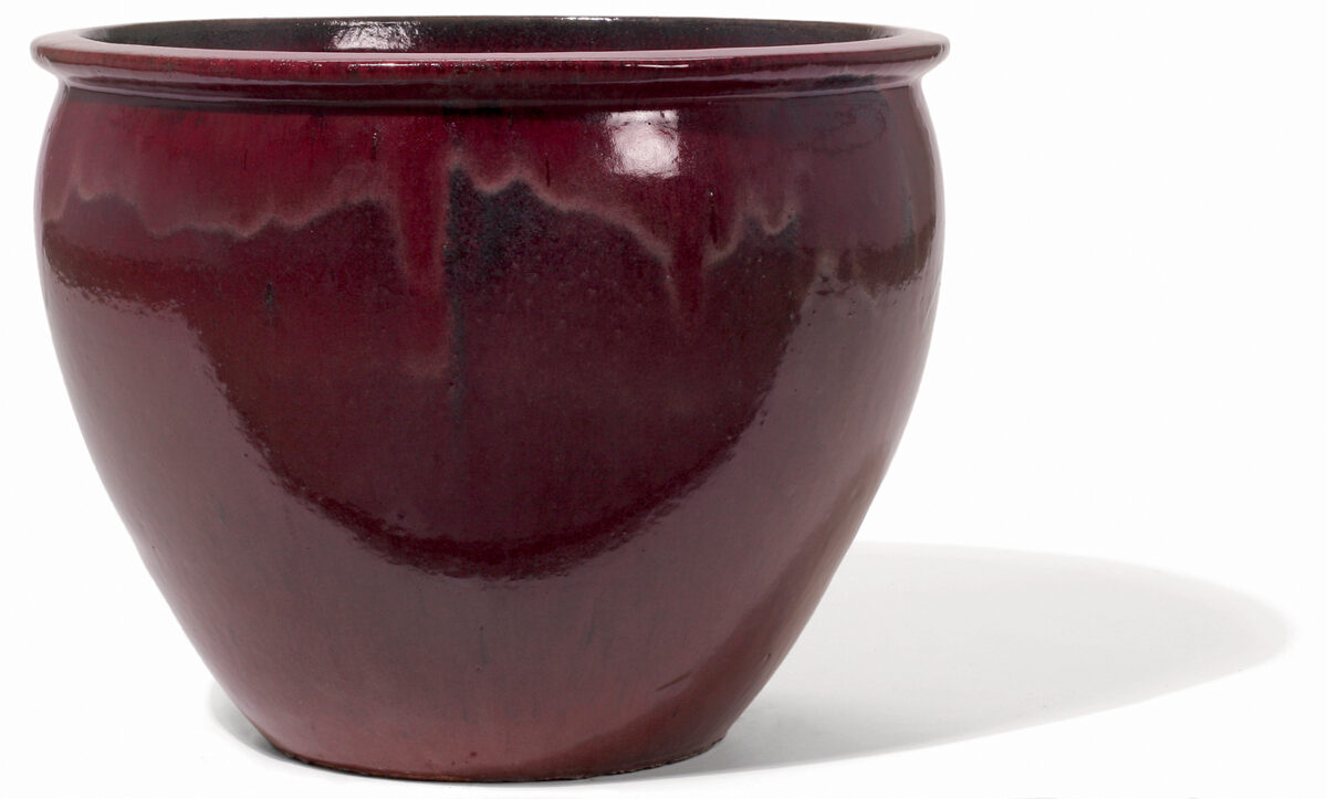 Provence glazed apaļš keramikas puķu pods - izmērs L D50H40