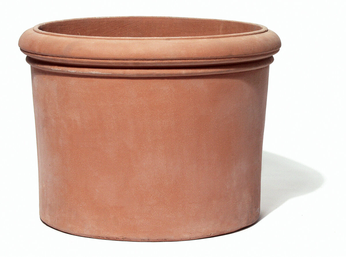 Veneto terracotta cilindra veida māla puķu pods - izmērs XL - D59H44
