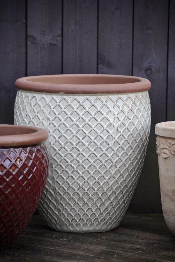 Provence glazed augstais keramikas puķu pods - izmērs M D48H53