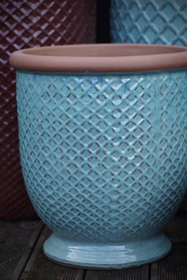 Provence glazed vāzes formas keramikas puķu pods - izmērs M D39H42